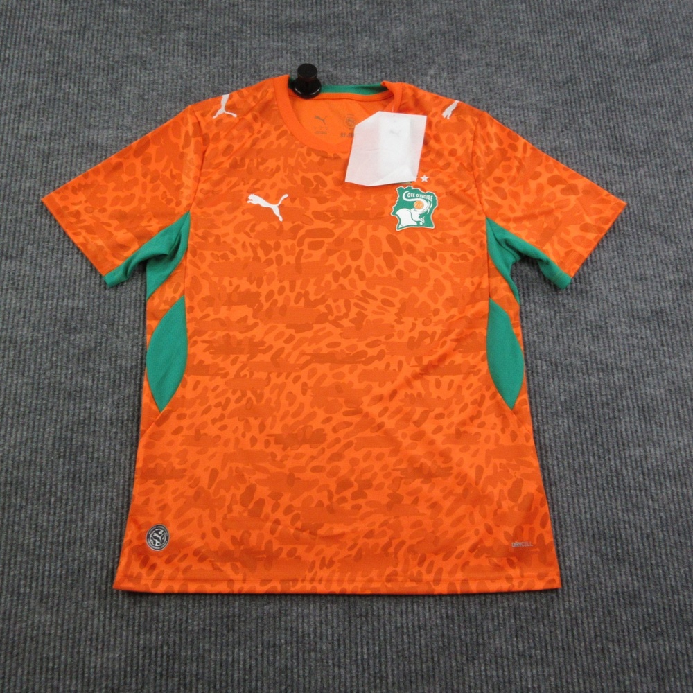 PUMA Shirt Mens M Orange Cote D'Ivoire Soccer Jersey DryCELL Official NWT
